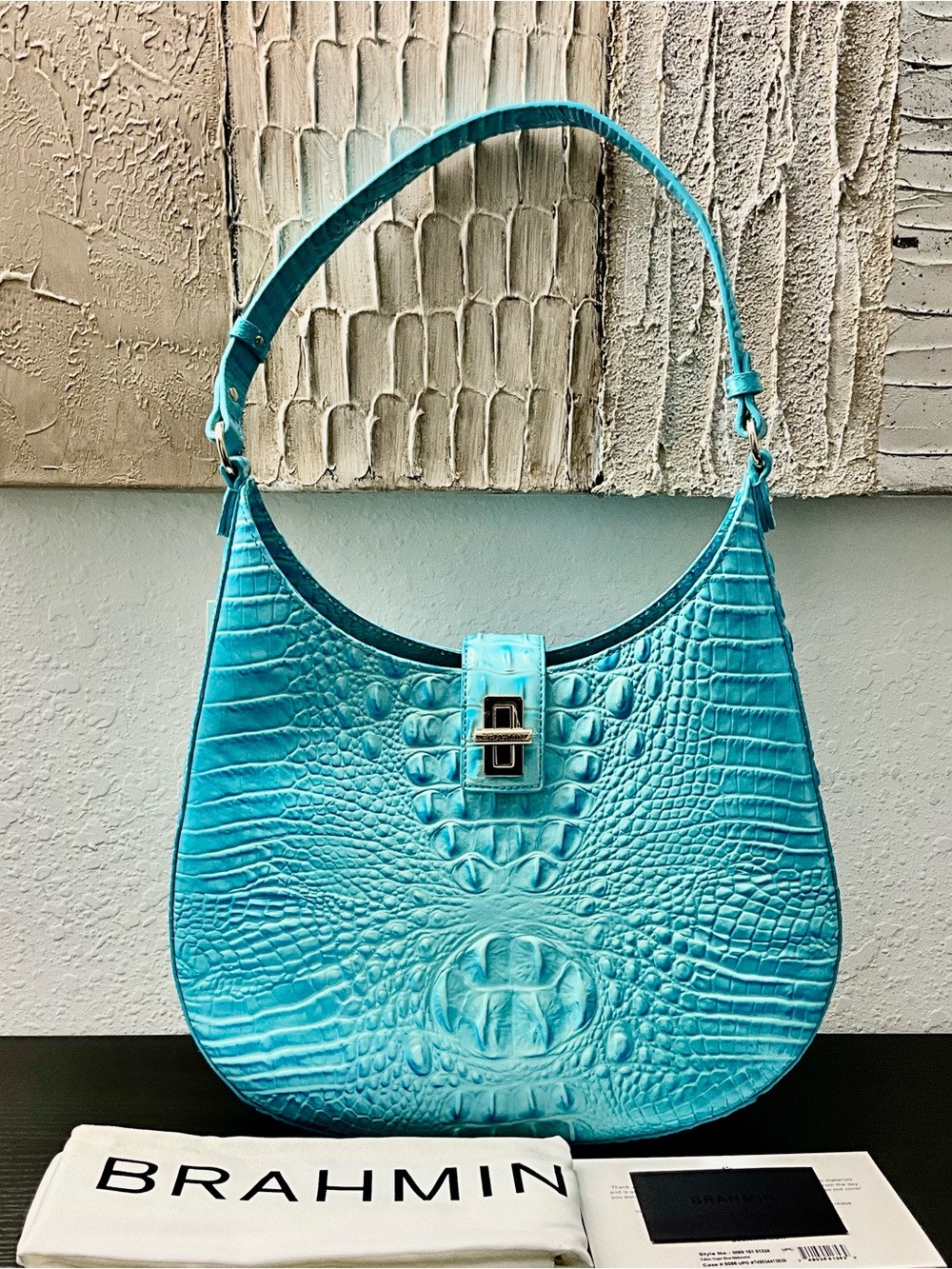 Brahmin Fallon TROPIC BLUE MELBOURNE Leather W/Eye NWT